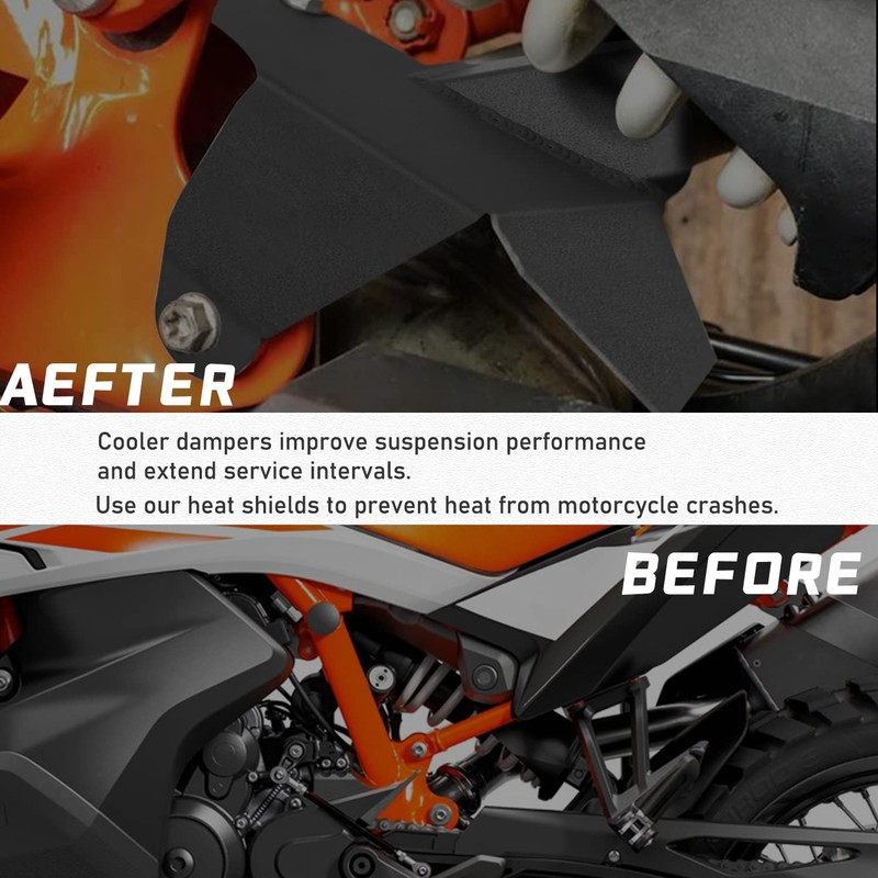 Lorababer Motorcycle Rear Shock Heat Shield Exhaust Pipe Protection Cover
