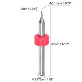 uxcell PCB Drill Bits 0.1mm Tungsten Carbide Rotary Tool Jewelry CNC Engraving Print Circuit Board Micro Drill Bits 1/8 Inch Shank 30 Pcs