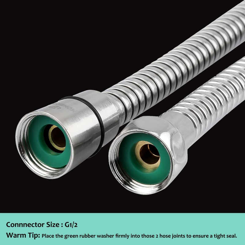 HOMEIDEAS 60 inches Shower Hose, 5 feet Long 304 Stainless