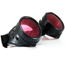 Morefaz Welding Cyber Goggles Steampunk Goth Cosplay Sunglasses 50s Round Glasses Vintage Hippy Party Fancy Dress MFAZ Ltd (Green)