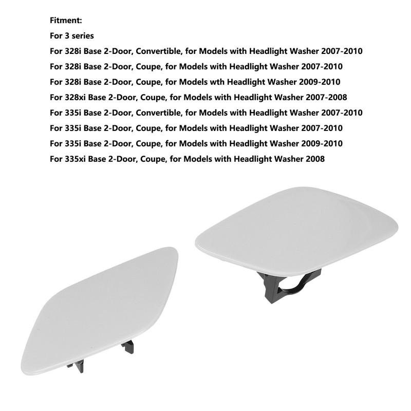2PCS Headlight Washer Cover 61677171660 for 328i Base 2‑Door Convertible