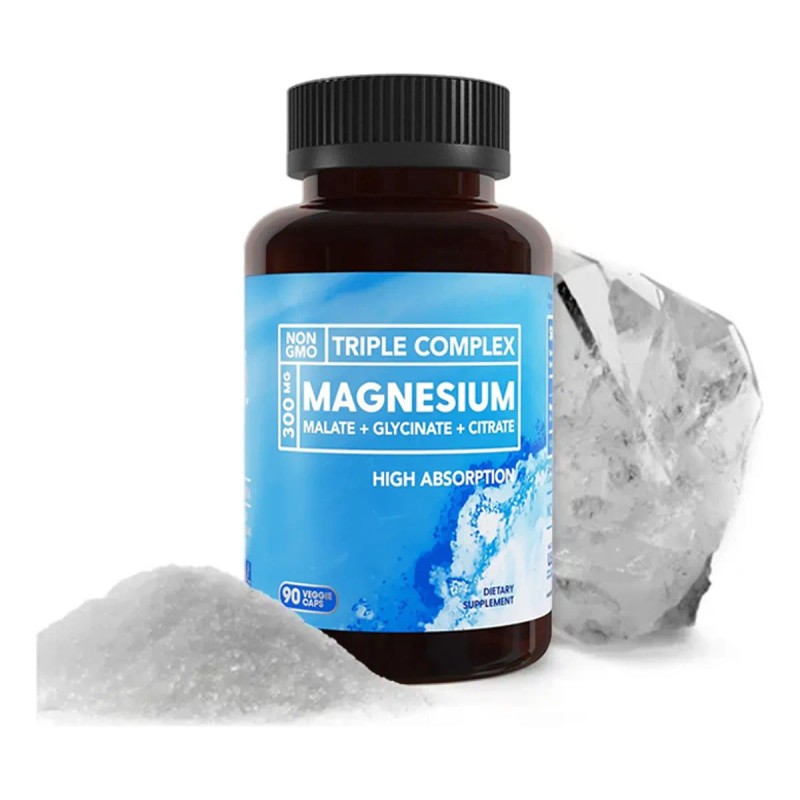 3pc Magnesio Triple Complejo 300mg Soporte Muscular Nervioso