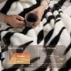 blunique Luxury Faux Fur Heated Blanket Electric Throw - Zebra