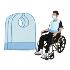 EHUELDER 3Pcs Adult Bibs for Eating, Cloth Bibs for adults, Washable and Reusable Adult Bibs for Eating Clothing Protectors (Blue)