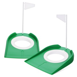 Gatuida 2pcs Portable Indoor Golf Putting Cups with Flags Practice Aid for Home Golf Training Lightweight Design for Precision Putting Skills Enhancement