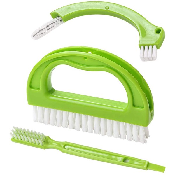 Living&Giving Grout Brush, (3 in 1) Grout Cleaner Brush, Tile Joint Scrub Brush with Handle, Stiff Cleaning Brush for All of The Household Such as Shower,Bathroom, Kitch, Seams, Floor Lines