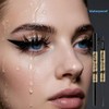 Multifunktion Mascara/Wimperntusche mit Augenbrauenstift Eyeliner, Schwarze Mini-Bürste für untere Wimpern,
