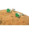 Green EMERALD Sterling Silver 925 Stud Earrings - 5 x