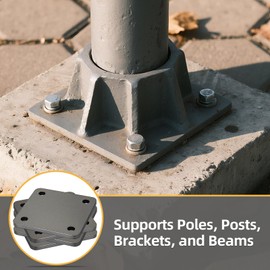 INMOZATA 8PCS 4'' x 4'' A36 Steel Plates, 1/4'' Thick Hot Rolled Steel Sheets with 4 Holes, Weldable Square Metal Plate for Welding, Structural Support, Industrial Use