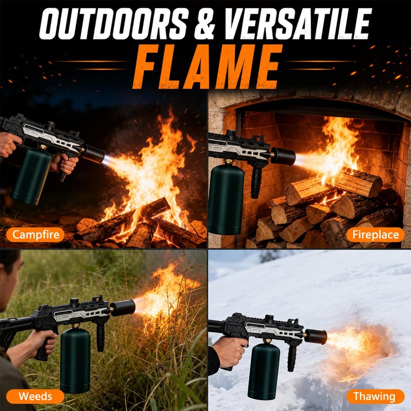 Propane Torch, Flame Thrower Gun, Blow Torch Gun, Adjustable Powerful