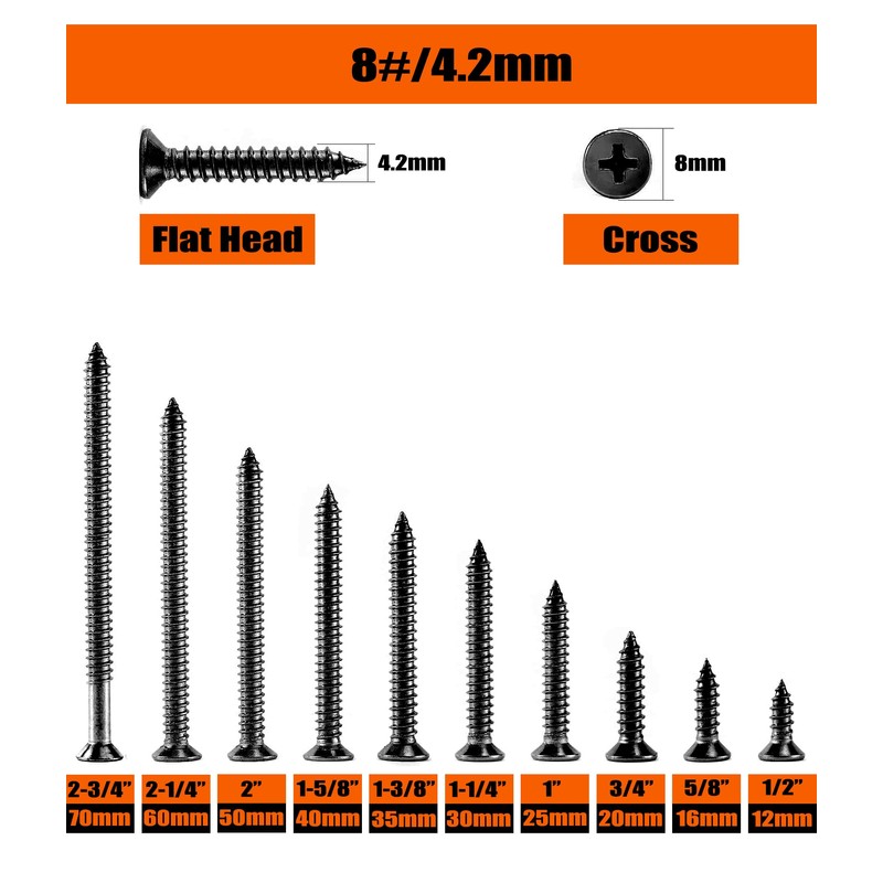 Suneke 170PCS M4.2 X 30mm High Hardness Drywall Screws, Black
