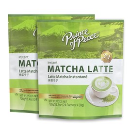 Prince of Peace 3 in 1 Matcha Latte Instant Beverage, 24 Sachets - Pack of 2 – Made with Matcha Powder from Japan - Instant Hot or Cold Beverage – Easy to Brew – Rich and Creamy Taste – Just Add Water