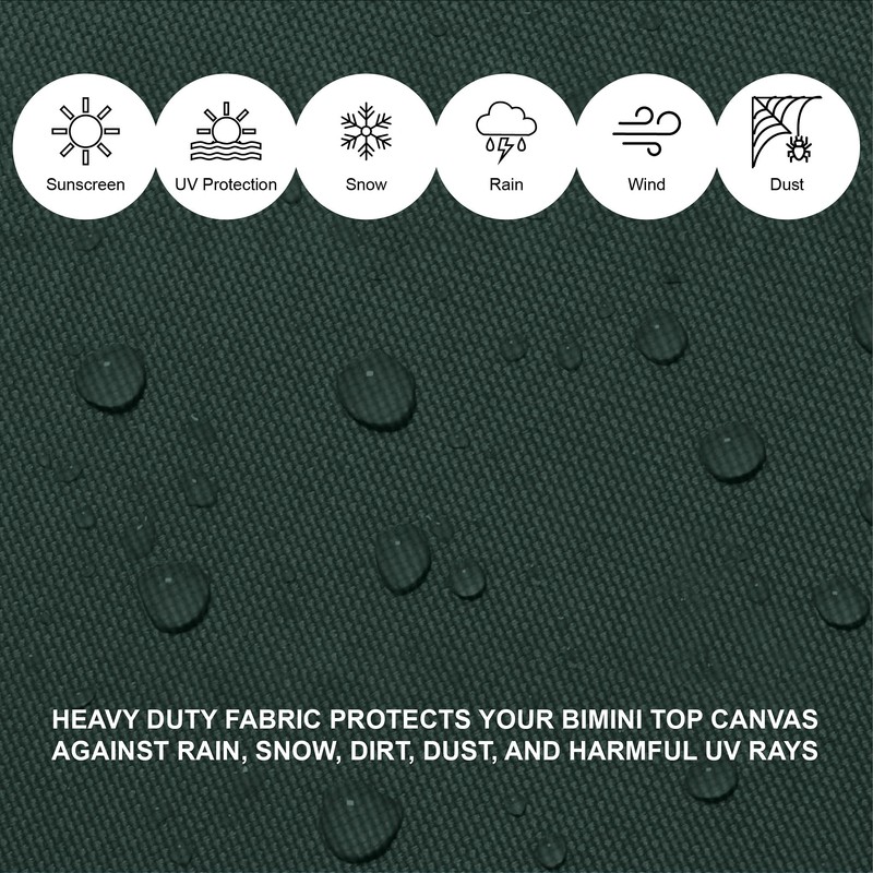 Savvycraft Bimini Top Storage Boot 61"-66" Width Green Color, Waterproof