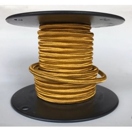 Gold Cloth Covered Cord, 2 Conductor Antique Style Round Cloth Wire,