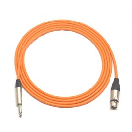 15 ft Canare Quad Balanced Patch Cable Orange Neutrik XLR Female - 1/4" TRS