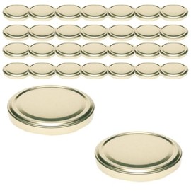 mikken 30 Lids TO 82/8.5 cm for Jam Jars Twist-Off Replacement Lid Screw Lid for Jars and Preserving Jars Colour Gold