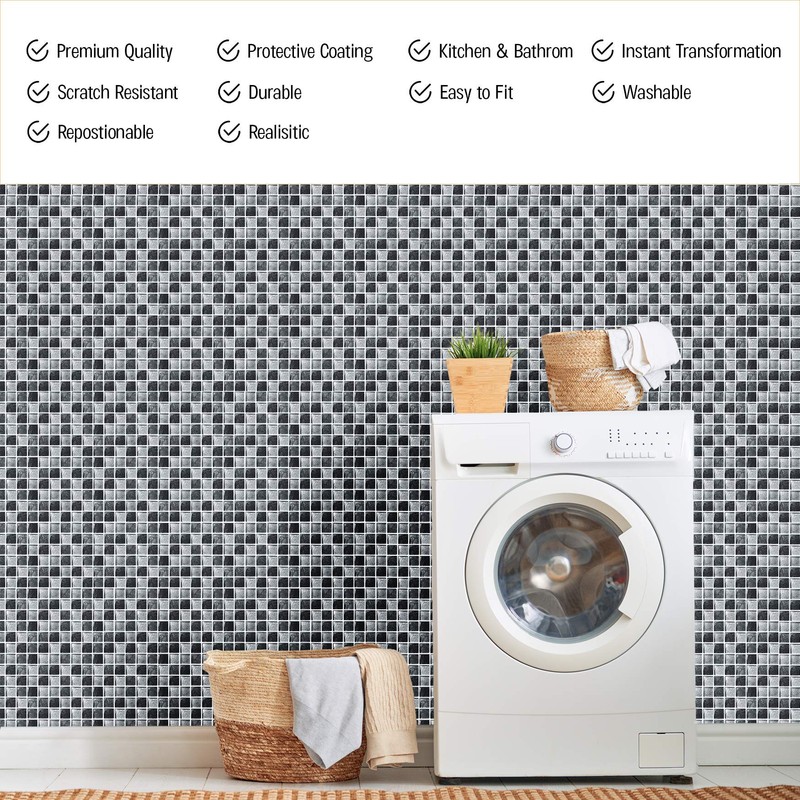LPS Pack of 10 Silver black grey stone effect mosaic