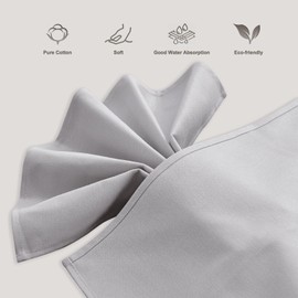BALCONY & FALCON Cotton Cloth Napkins 6 pack Grey Square Soft Absorbent Washable 50 x 50 cm Napkins for Restaurant Weddings Holidays Family dinners Hotels Gatherings
