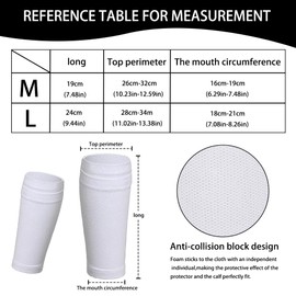 Football Shin Guards Shin Pads with 2 pairs Elastic Shin Guards Sock Sleeves for Football Games Beginner Elite Athlete Running Jogging Fitness (White-L)