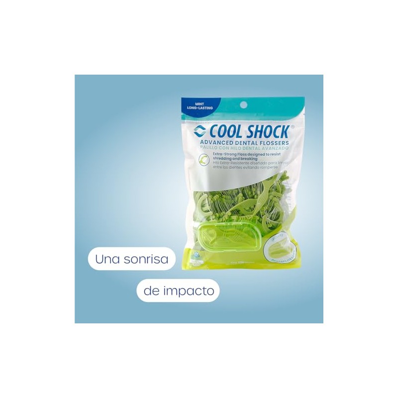 Cool Shock | Flossers de té verde y menta150 piezas,