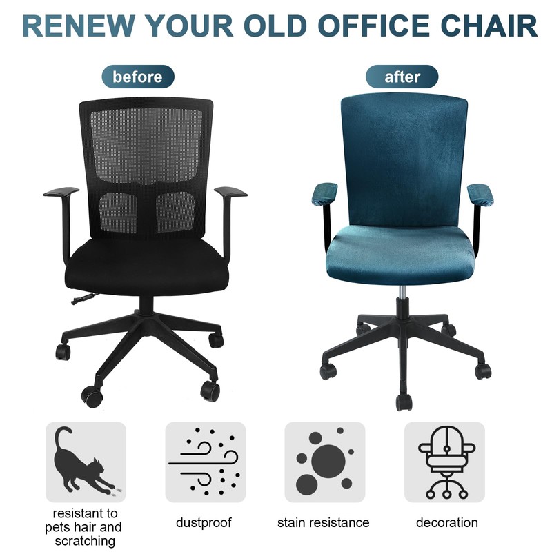 Tallew 4 Pcs Office Chair Covers Set Computer Universal Protective