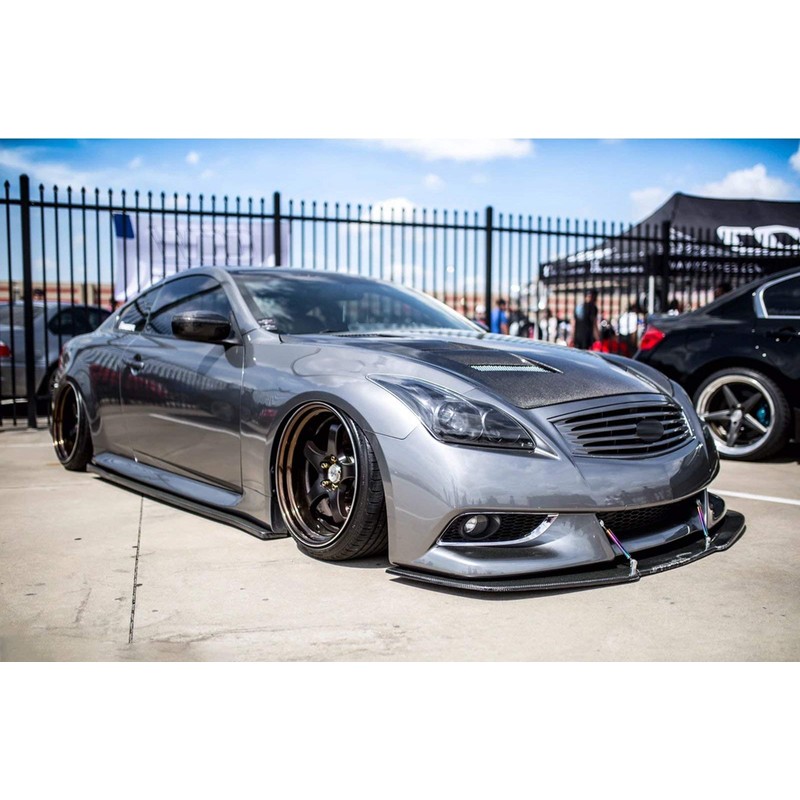 Xotic Tech 2pc Adjustable 6"-9" Front Bumper Lip Splitter Diffuser