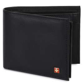 Swiss Military Mayweather Men's Black Leather Wallet with 6 Card Slots and 2 Compartments for Banknotes, black, Casual