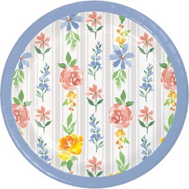 Floral Party Supplies | Tableware Bundle for 16 Guests in Spring Cottage Design - Dessert Plates and Beverage Napkins