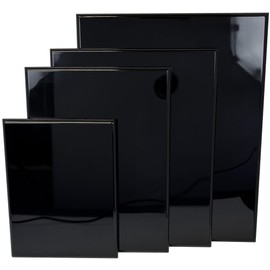 Premium High Gloss Piano Finish Plaque Blank – Wood Core, Rounded Edge, Felt Back, ¾" Thick, Ideal for Awards, Engraving & DIY Projects (Black, 9x12 inch)