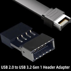 Bejavr USB 2.0 to USB 3.2 Gen 1 Header Adapter Front Panel Connector Motherboard 9Pin to Type-E/USB C