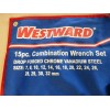 WESTWARD COMBINATION WRENCH SET METRIC 15-PIECE 12 POINT WESTWARD **NEW