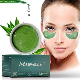 60 parches de gel de aloe vera coreano, tratamiento para ojos hinchados, ojeras, almohadillas antiarrugas, hidratantes para mujeres y hombres (60 parches de aloe vera)