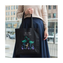 Hippowarehouse welcome little one flamingo Tote Shopping Gym Beach Bag 42cm x38cm,10 litres