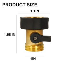 Hourleey Garden Hose Shut Off Valve, Heavy Duty 3/4 Inch Solid Garden Hose Shut Off Valve with 2 Extra Rubber Washers