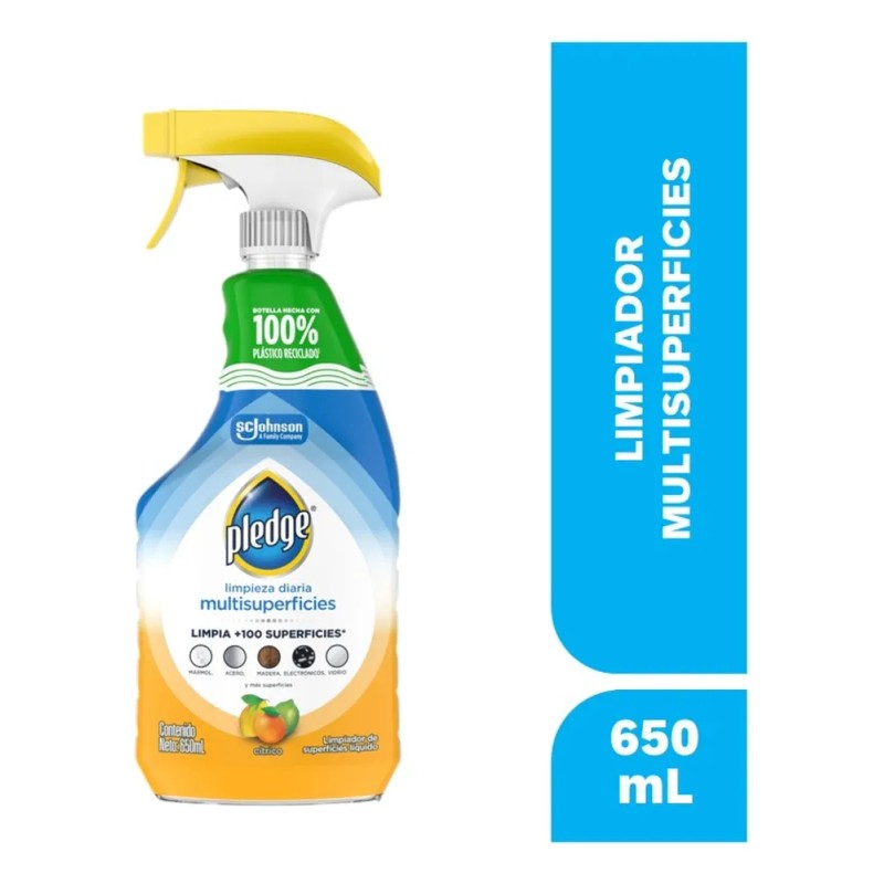 Limpiador de Superficies Pledge Cítrico Electrónicos Acero Maderas y Más