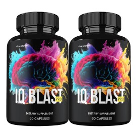 IQ Blast Pro Capsules, IQBlast Pro All Natural Brain & Cognitive pills (2 Pack)