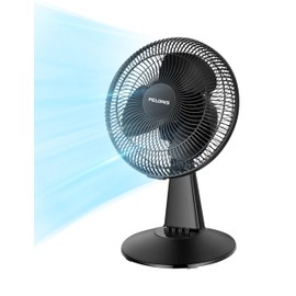 PELONIS Table Fan 12-Inch, 120° Oscillating Table Fan Small Portable Electric Plug-In Desk Fan with 3-Speeds, 126° Adjustable Tilt Head for Bedroom and Office Black