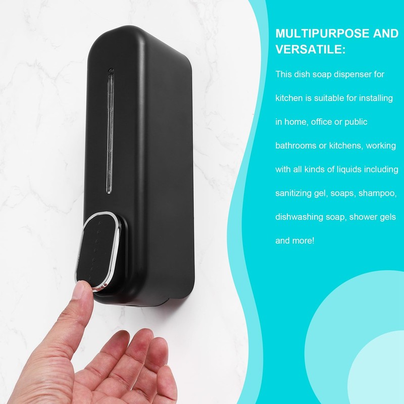 Pvczool Soap Dispenser Wall Mount, 350Ml Hand Liquid Shampoo Shower