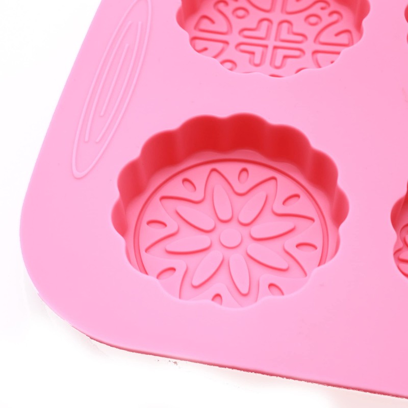 X-Haibei Round Mooncake Chocolate Lotion Bar Soap Cookies Wax Pink