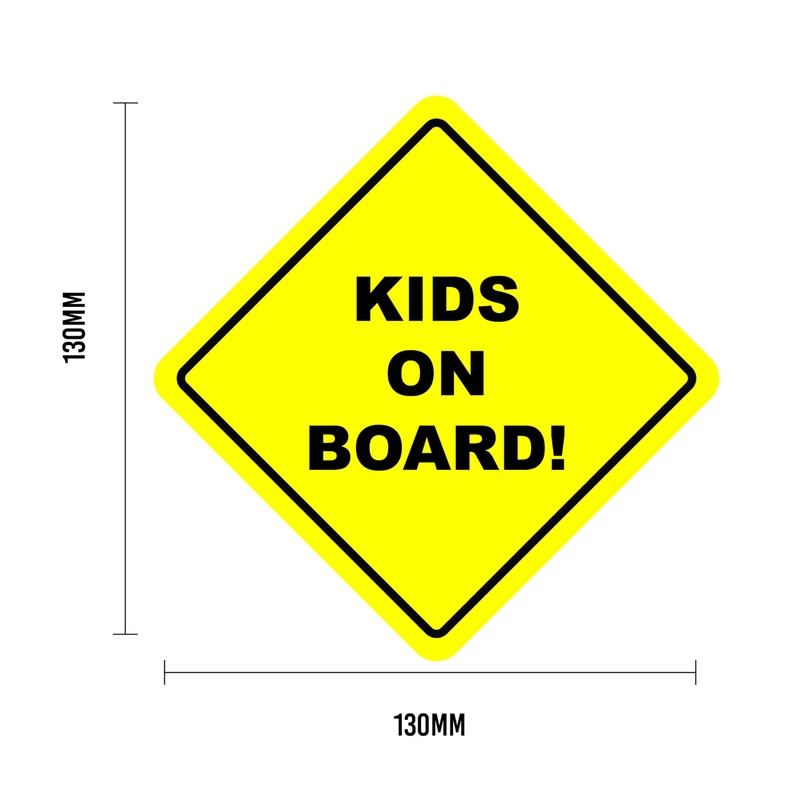 Kids ON Board Warning Safety Bumper Sticker Yellow Sign Car