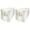 Floral Square Arm Cap Pair Embroidered Yellow Flower Scalloped Edge
