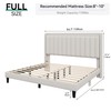 YITAHOME Full Bed Frame with Adjustable Vertical Channel Wingback Headboard,
