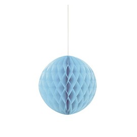 Powder Blue Hanging Paper Honeycomb Ball - 8'', 1 Count - Perfect for Parties & Home Decor