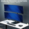 VIVO Dual Vertically Stacked Ultra-Wide Monitor Desk Stand with Glass