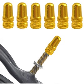 Set of 6 Premium Anodized Alloy Presta Valve Stem Caps for Bikes, Durable & Sleek Design, for Most Presta Valves, Enhances Bike Style, Performance & Overall Look, Easy to Install
