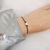 JITNGA Selfmade Jewellery Bracelet Women's Heart Silver Handmade Macrame Bracelet