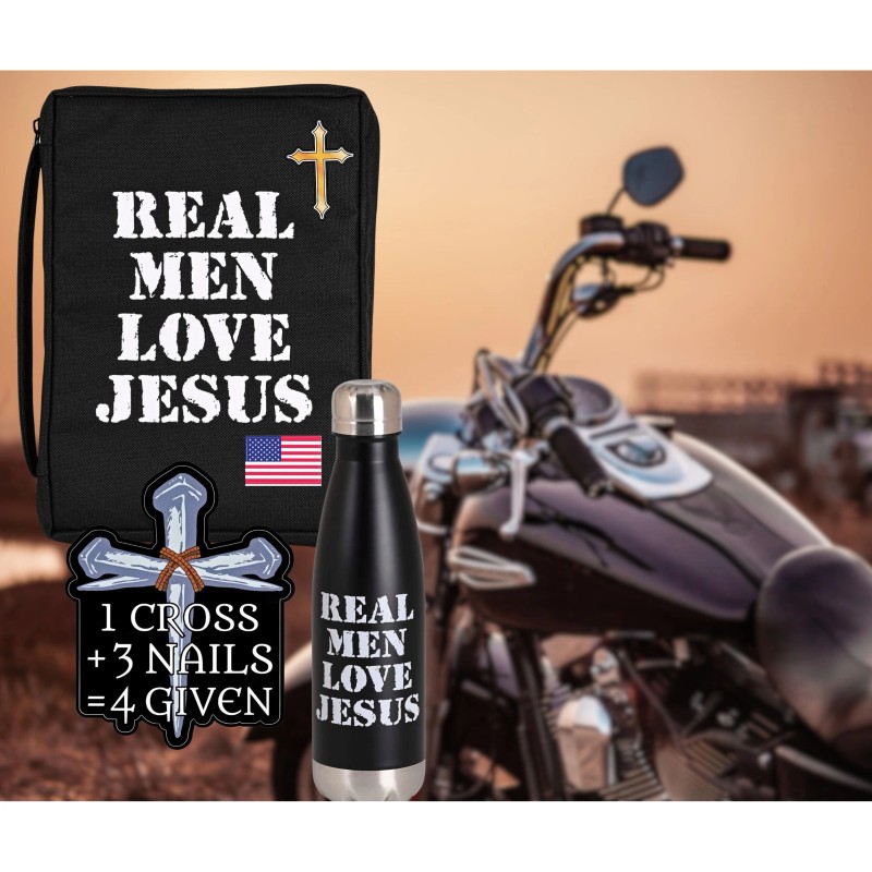 Real Men TD Bible Case PU Fabric with Zipper Closure