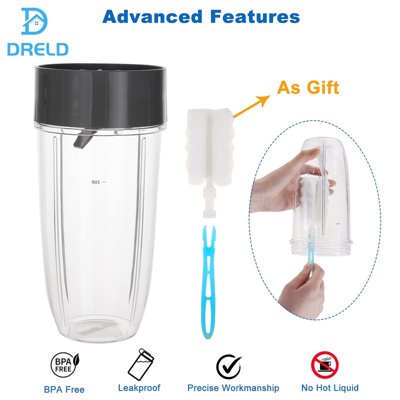 Replacement for Nutri Bullet Blender 32oz Cup and Extractor Blade