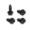 Black License Plate Screws,Rustproof Black License Plate Screws for Securing License Plates, Frames and Covers on Cars and Trucks -Set of 4 (Black Zinc Plated)