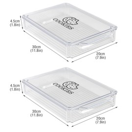 Yomjarl Yomjarl 2 pack Cookie Containers Airtight Large Cookie Box Drawer-Type Food Refrigerator Organizing Stackable Snack Container for Storage and Transportation of Baked Biscuits,Seafood, Vegetables-clear